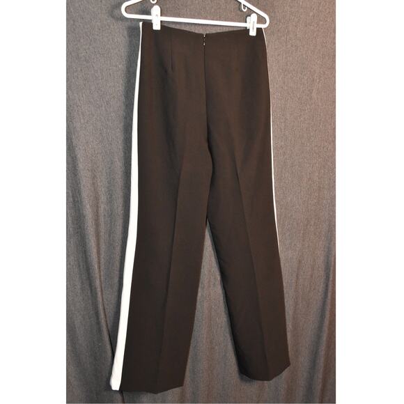 NEW Bebe Women's 6 High Waist Wide Leg Stripe Contrast Trim Pants Black NWT - Picture 1 of 8